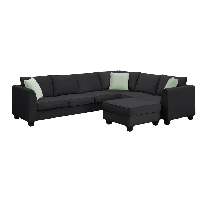Sectional Sofa Couches Living Room Sets, 7 Seats Modular Sectional Sofa With Ottoman, L Shape Fabric