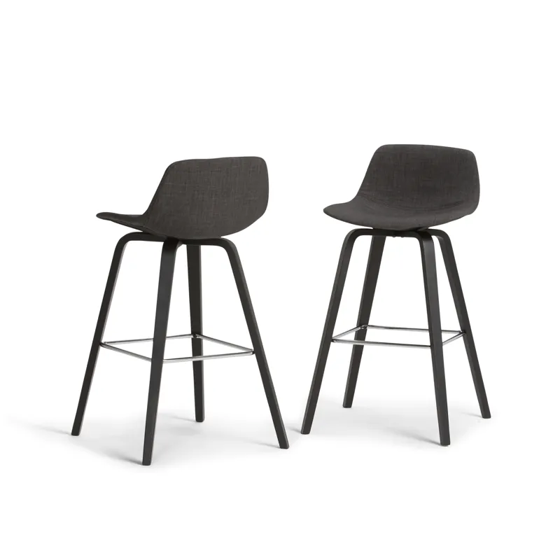 Randolph - Bentwood Counter Height Stool (Set of 2) - Charcoal Grey / Black