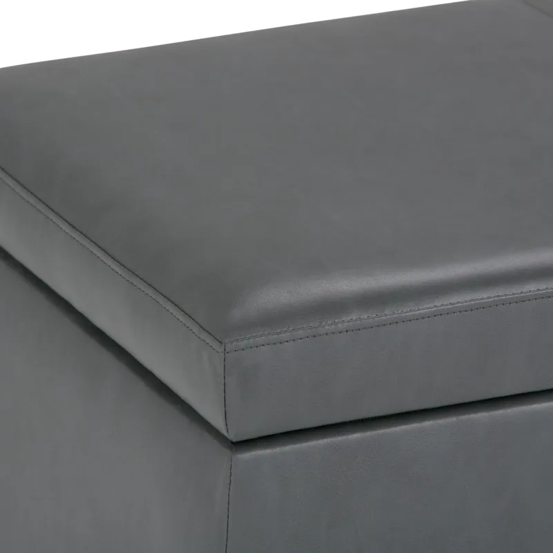 Avalon - Storage Ottoman Bench - Stone Grey