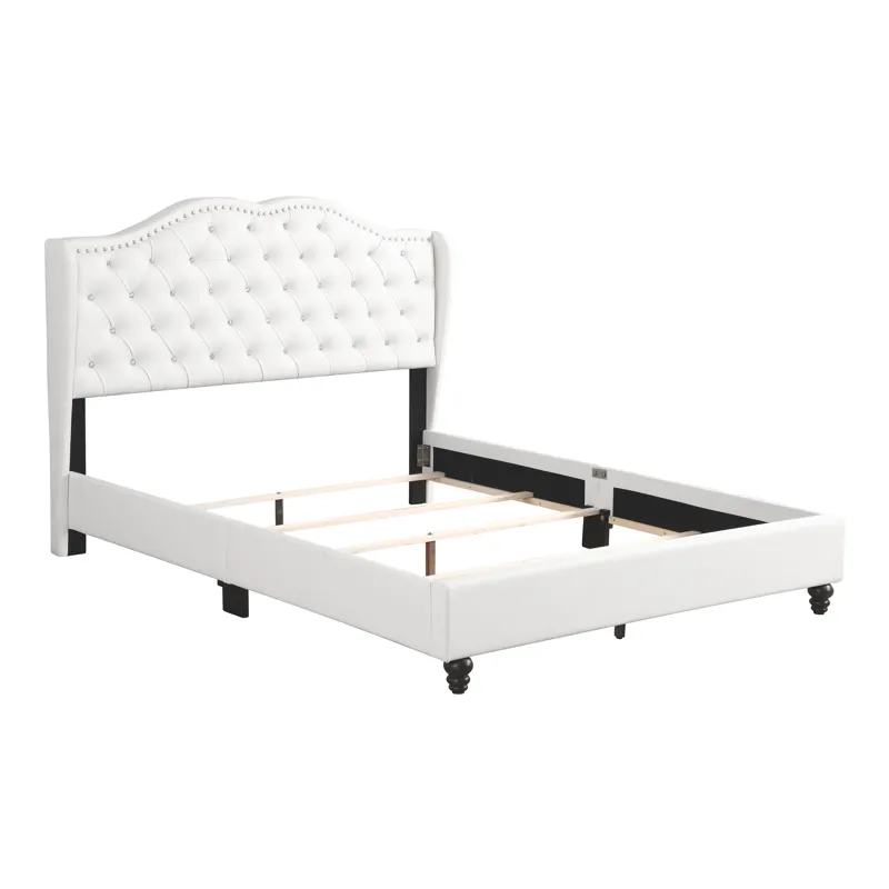 Joy - G1926-QB-UP Queen Upholstered Bed - White