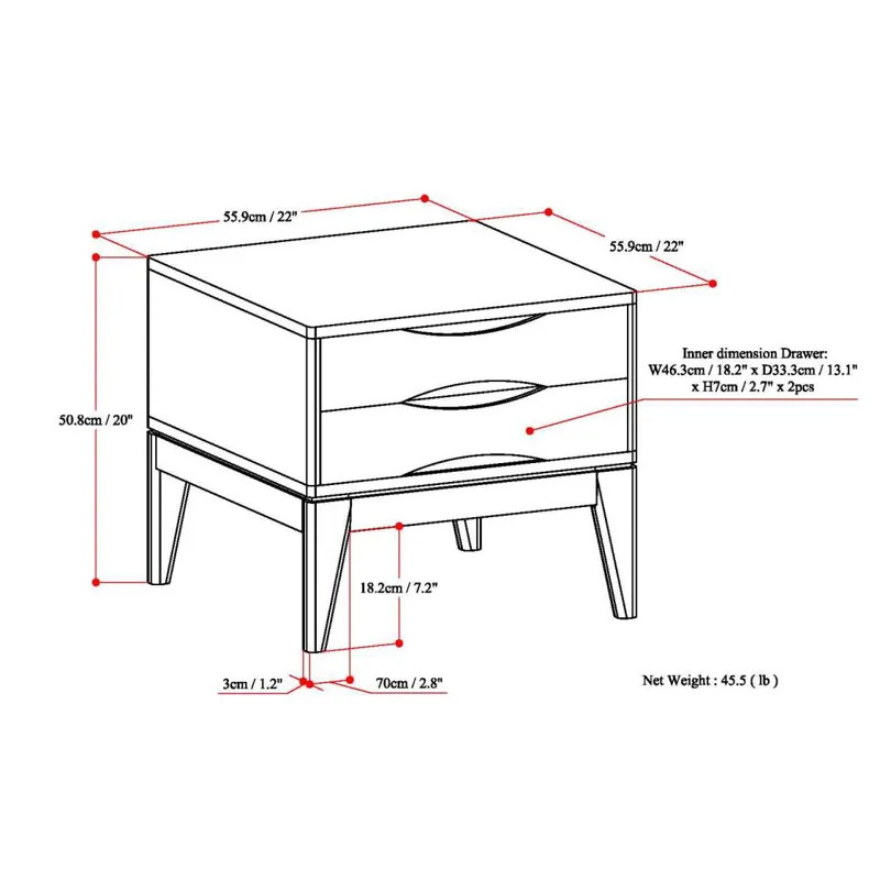 Harper - End Table - Walnut Brown
