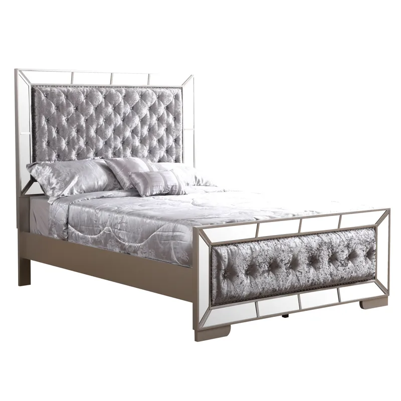 Hollywood Hills - G8105A-KB King  Bed - Silver Champagne