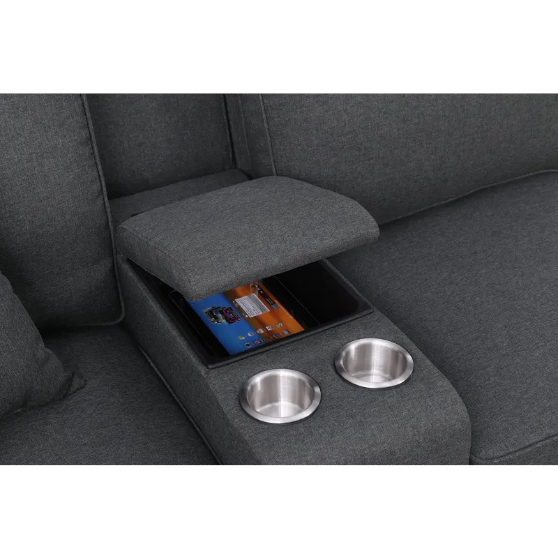 Hannah - Sectional Sofa With Ottoman - Dark Gray