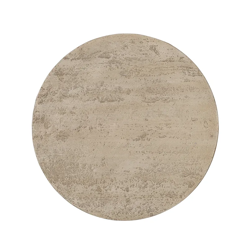 Round Side Table With Pedestal Base - Cream