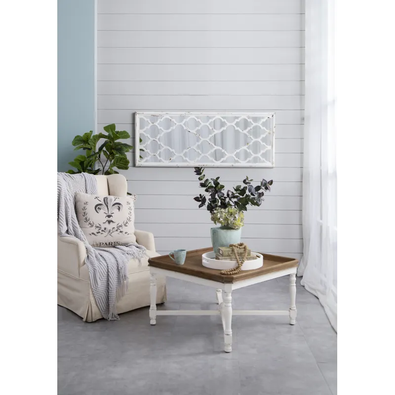 Distressed Floor Mirror, Full Body Mirror For Bathroom Bedroom Living Room - White
