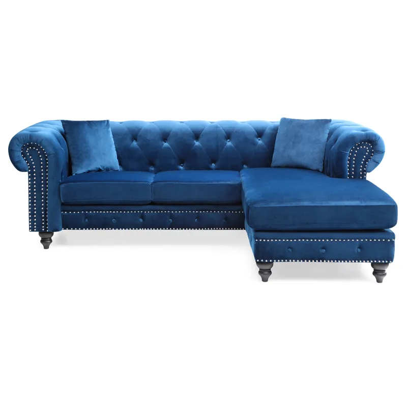 Nola - G0351B-SC Sofa Chaise (3 Boxes) - Navy Blue