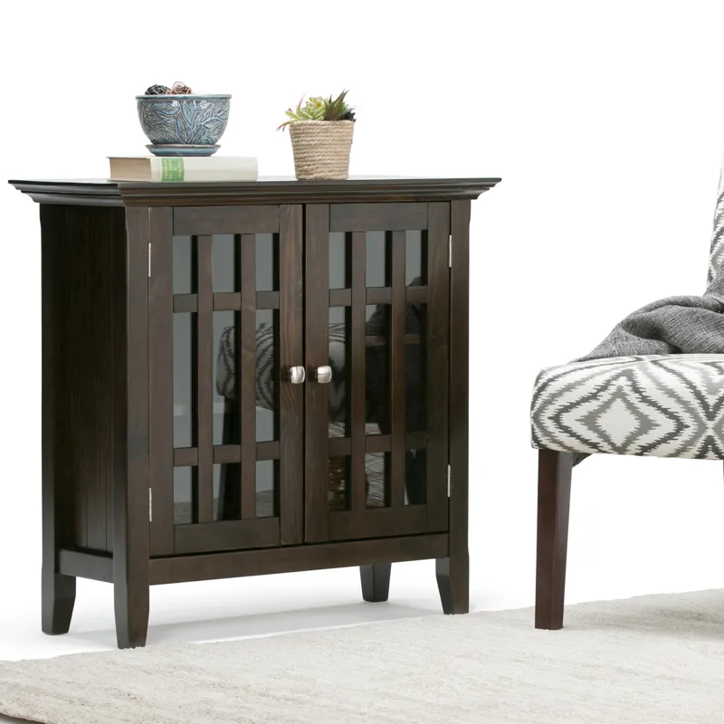 Bedford - Low Storage Media Cabinet - Dark Tobacco Brown