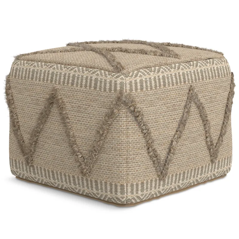 Sweeney - Square Pouf - Brown