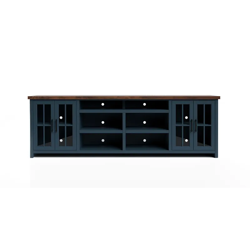 Nantucket - 96" TV Stand - Blue Denim / Whiskey
