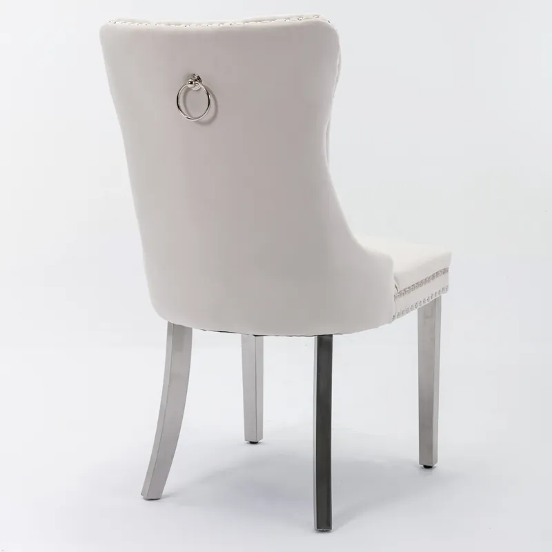 Nikki - Modern, High-End Tufted Solid Wood Contemporary Velvet Upholstered Dining Chair With Chrome 