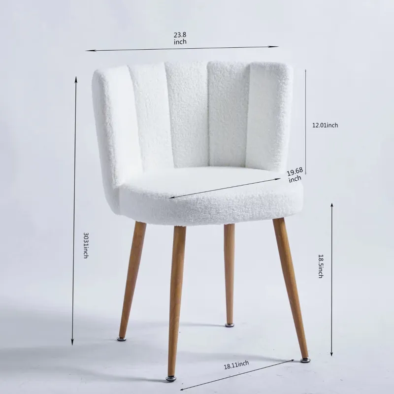 5 Piece Dining Set (MDF Table And 4 Fabric Chairs) - White