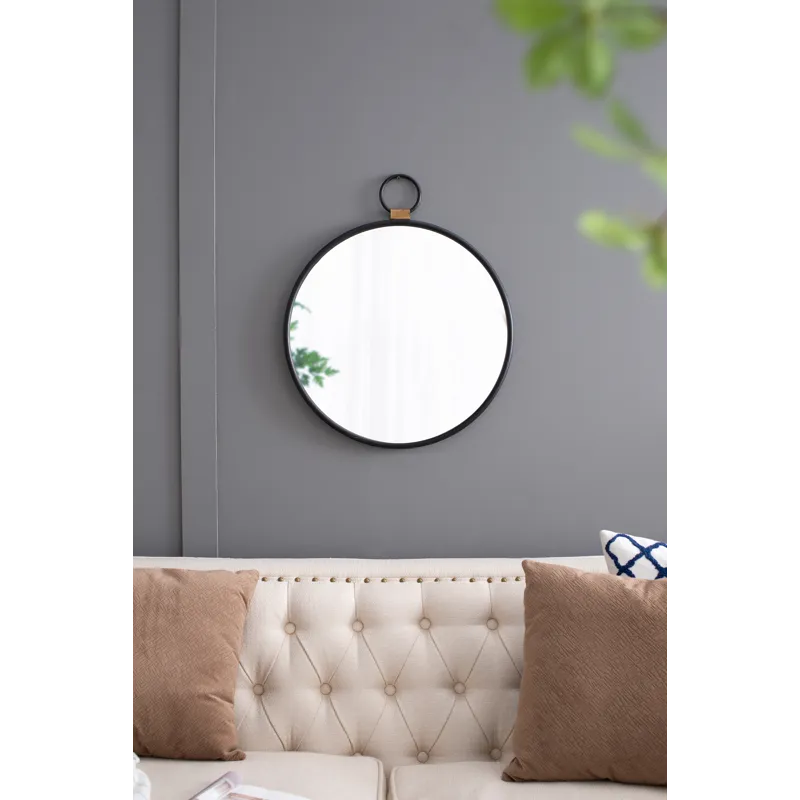 Wall Mirror With Black Frame, Contemporary Minimalist Accent Mirror For Living Room, Foyer, Entryway