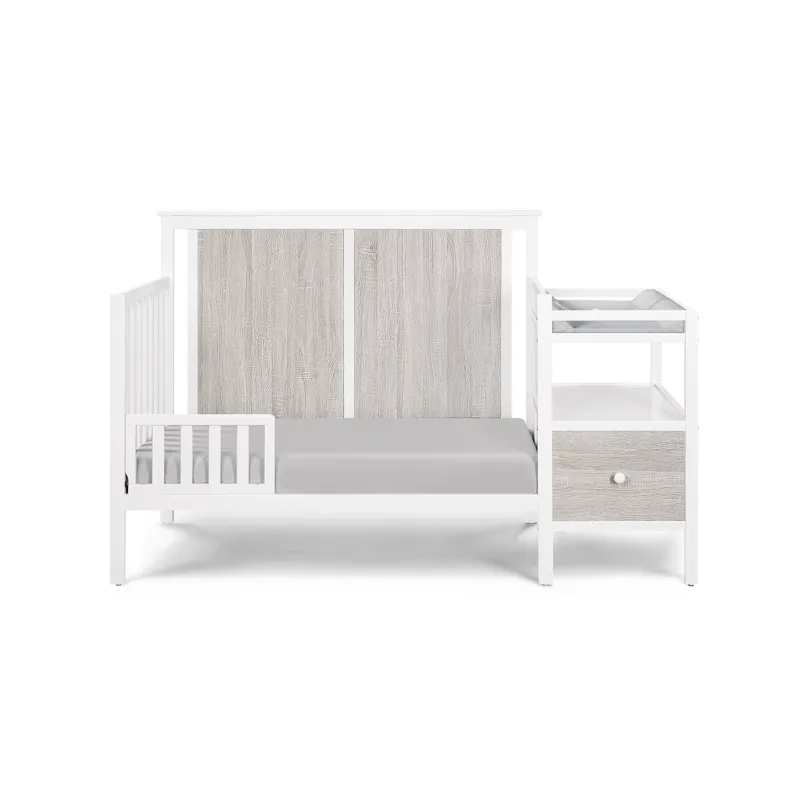 Connelly - 4-in-1 Crib and Changer Combo - White/Rockport Gray