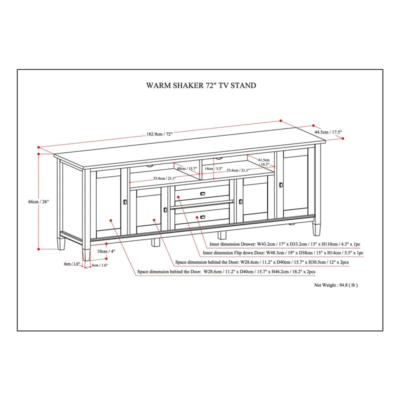 Warm Shaker - 72\" TV Media Stand - Light Golden Brown