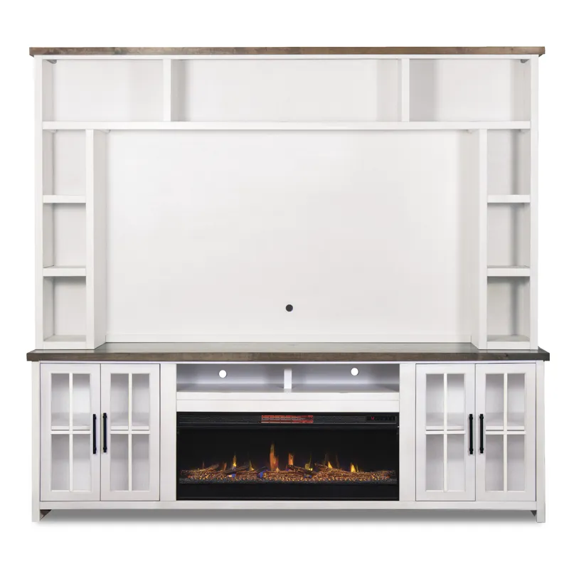 Hampton - 97\" Fireplace TV Stand - Jasmine Whitewash / Barnwood