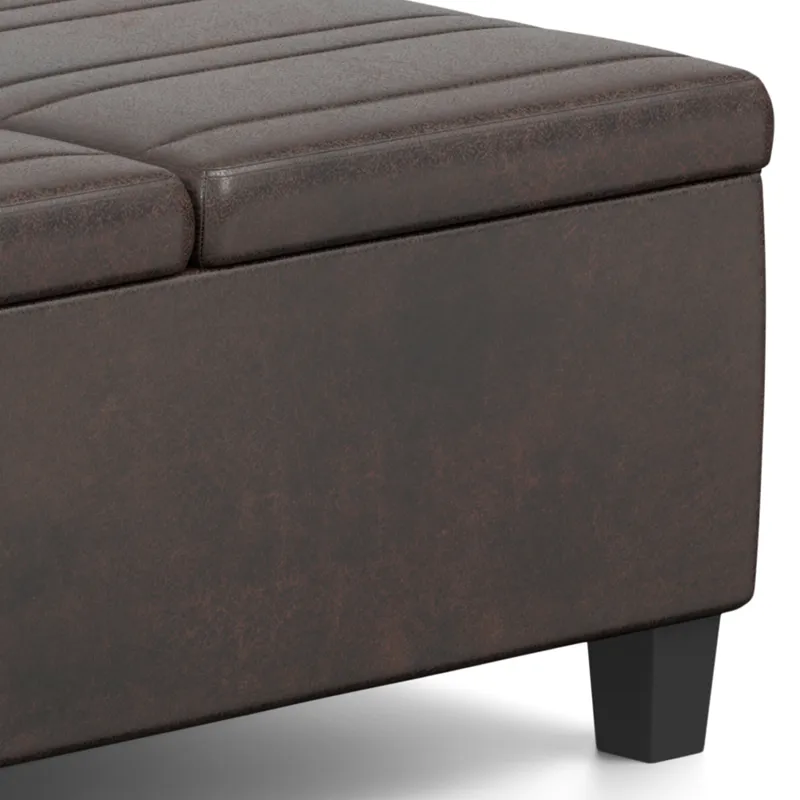 Ellis - Coffee Table Storage Ottoman - Distressed Brown