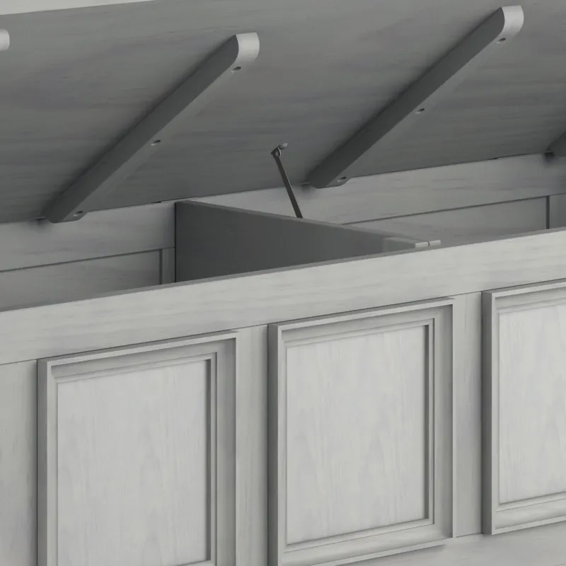 Amherst - Entryway Storage Bench - Fog Grey