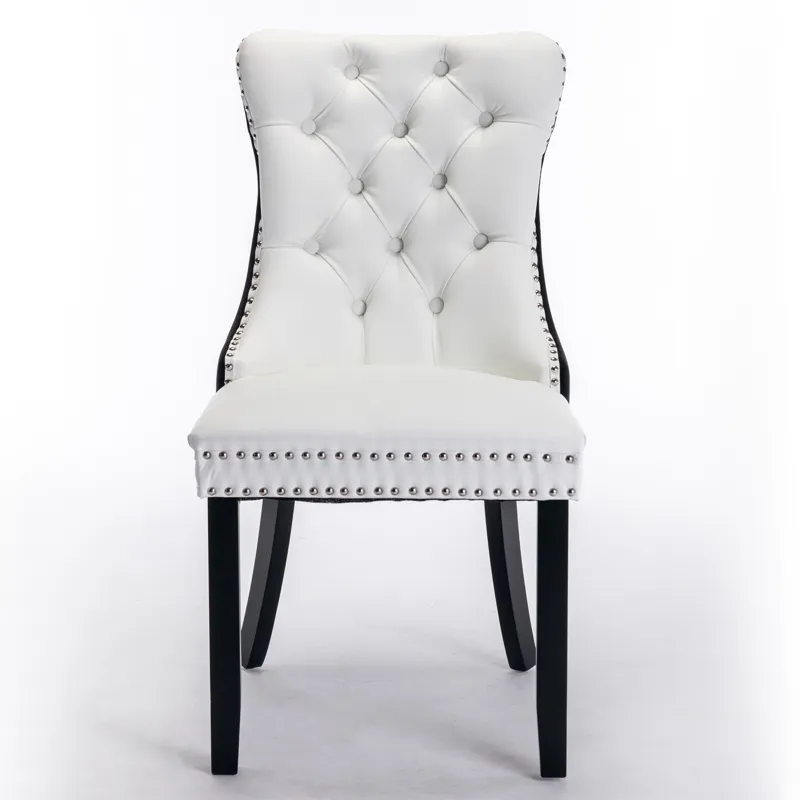 Nikki - Modern, High-End Tufted Solid Wood Contemporary PU And Velvet Upholstered Dining Chair With 