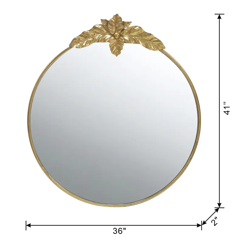 Large Round Wall Mirror With Metal Frame, Circle Accent Mirror For Living Room Bedroom Entryway - Go