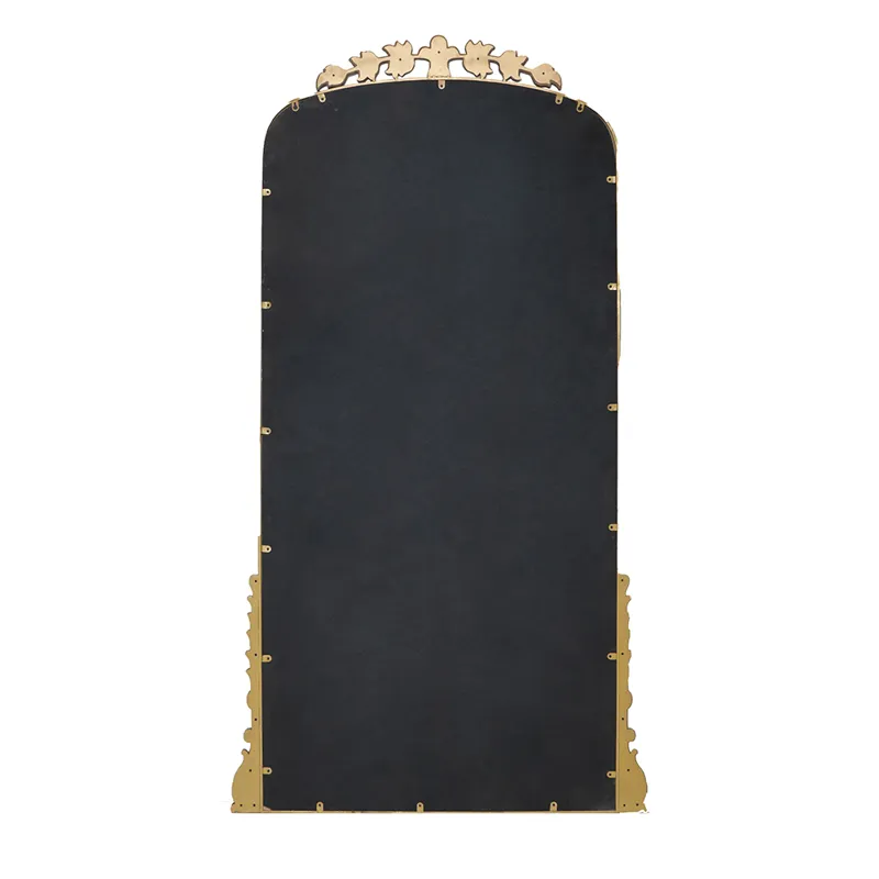 Lavish Full Length Mirror, Antique Metal Floor Mirror For Living Room, Bedroom - Gold