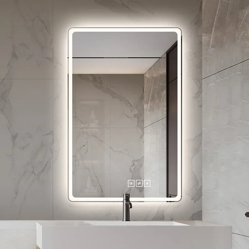 48\" Bathroom Mirror With LED Lights Front And Backlit, Anti-Fog Lighted Vanity Mirrors For Wall Mou