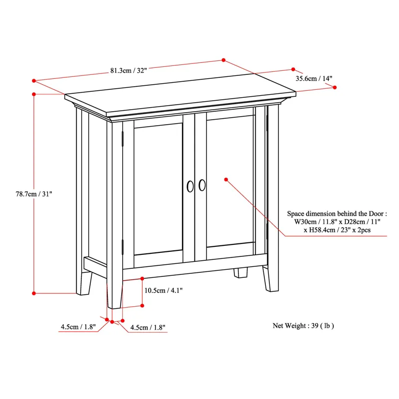 Redmond - Low Storage Cabinet - Light Golden Brown