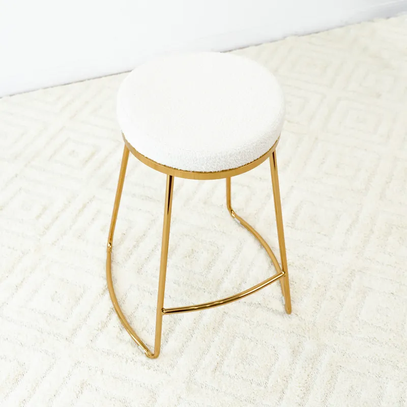 Jane - 26\" Mid-Century Modern Luxury Upholstered Stool - White