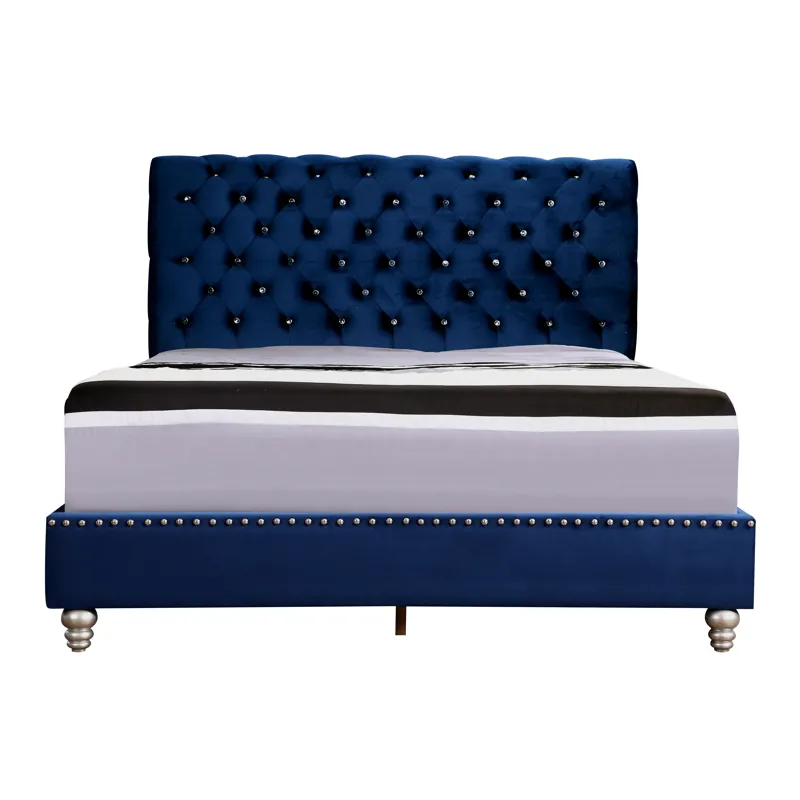 Maxx - G1943-FB-UP Tufted Upholstered Bed - Navy Blue