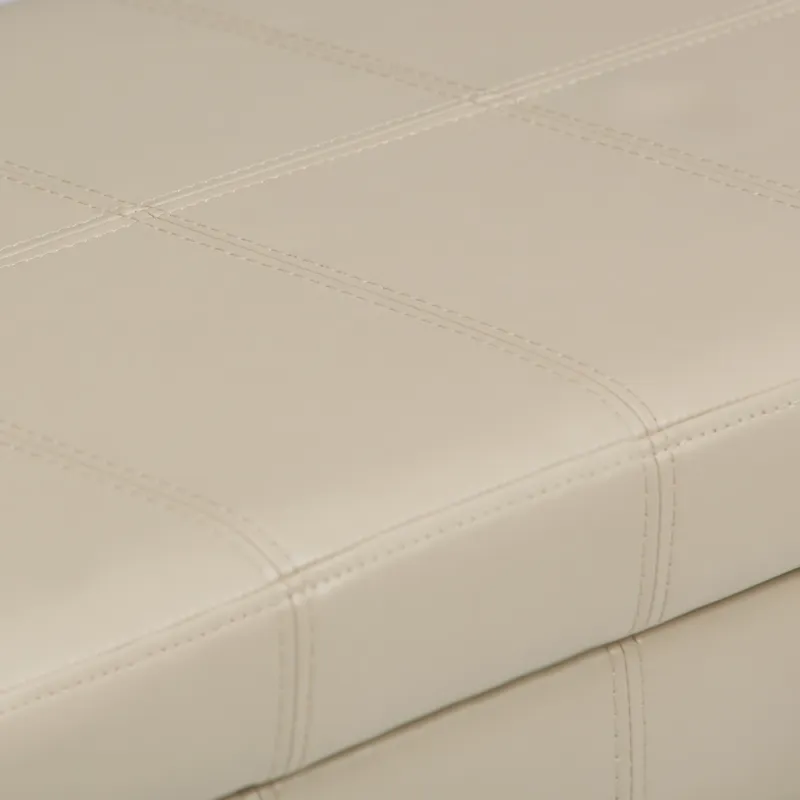 Amelia - Storage Ottoman Bench - Satin Cream