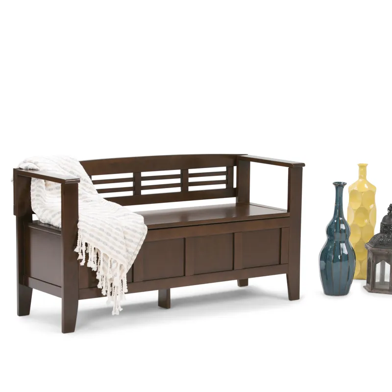 Adams - Entryway Storage Bench - Rustic Medium Brown