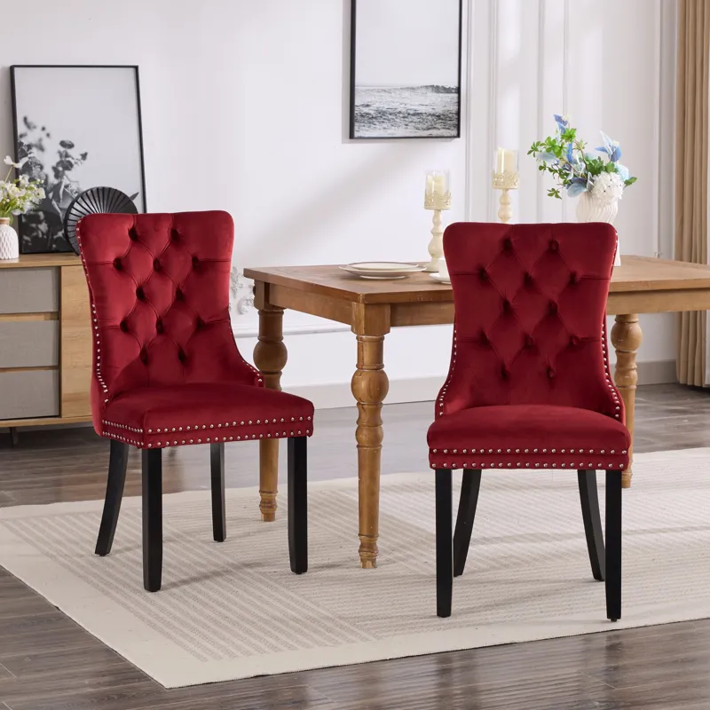 Classic Velvet Dining Chairs, High-End Tufted Solid Wood Contemporary Velvet Upholstered Dining Chai