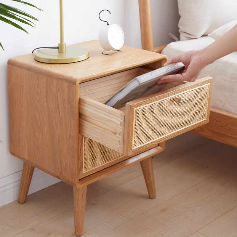 Bedside Cabinet, Modern Simple Nightstands North America - Oak