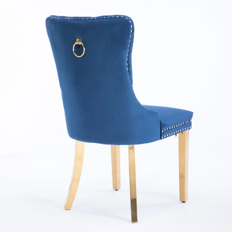 Nikki - Modern, High-End Tufted Solid Wood Contemporary Velvet Upholstered Dining Chair With Golden 