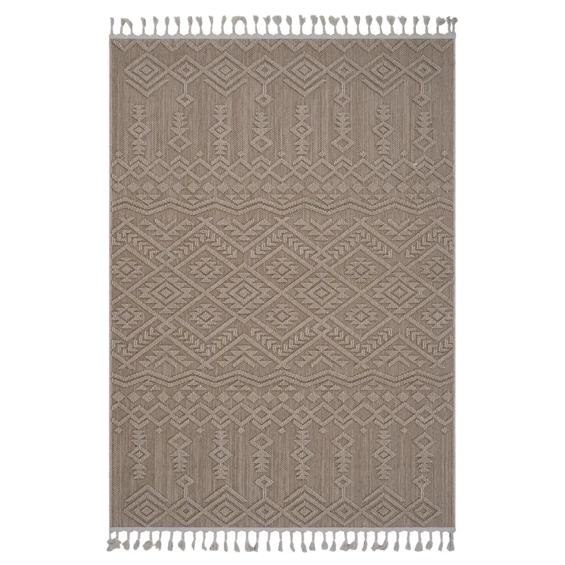 8\' x 10\' Traditional Indoor / Outdoor Area Rug - Natural