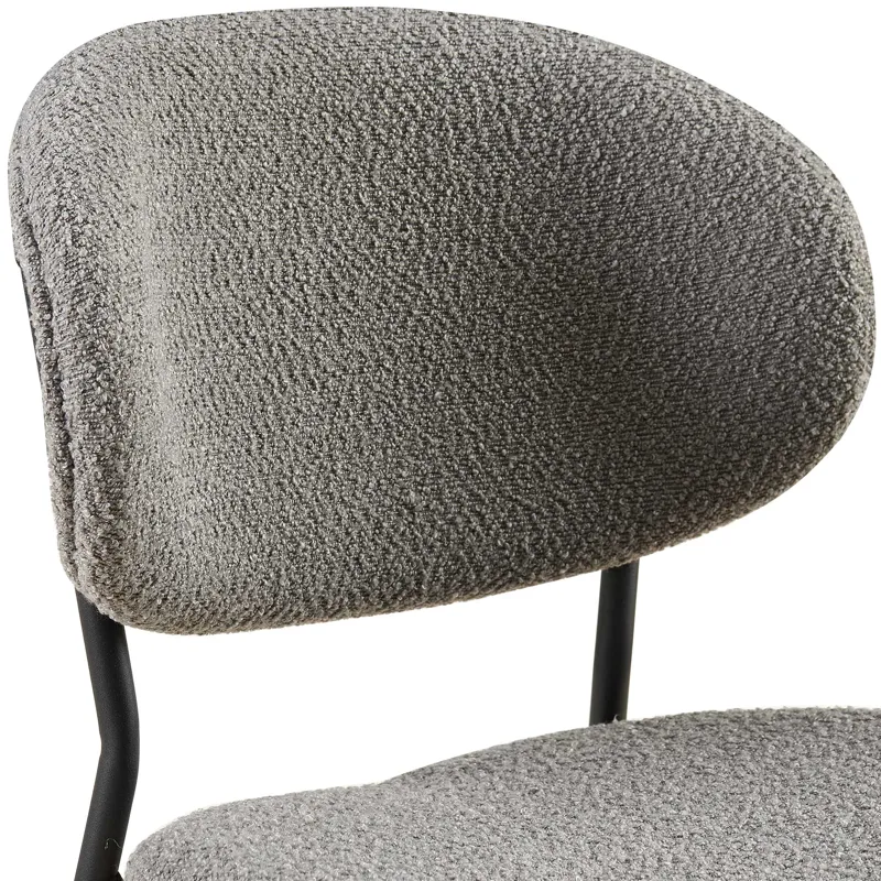 Boucle Dining Chairs, Dining Chairs With Metal Legs For Dining Room, Kitchen, Living Room (Set of 2)