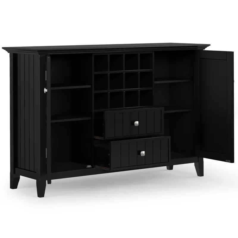 Bedford - Sideboard Buffet and Wine Rack - Black