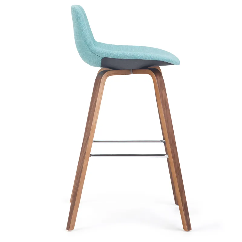 Randolph - Bentwood Counter Height Stool (Set of 2) - Aqua Blue / Dark Brown