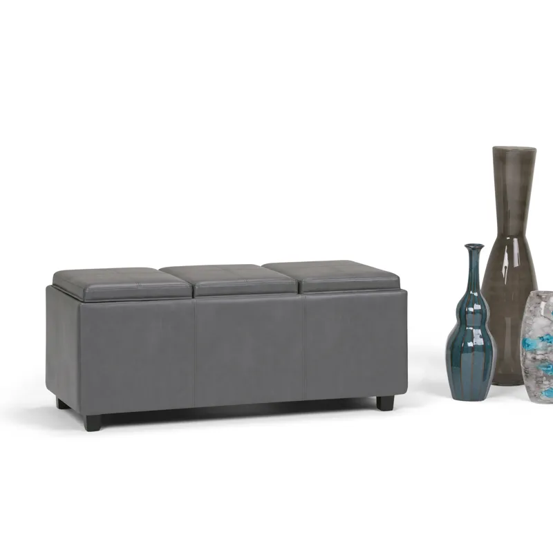 Avalon - Storage Ottoman - Stone Grey