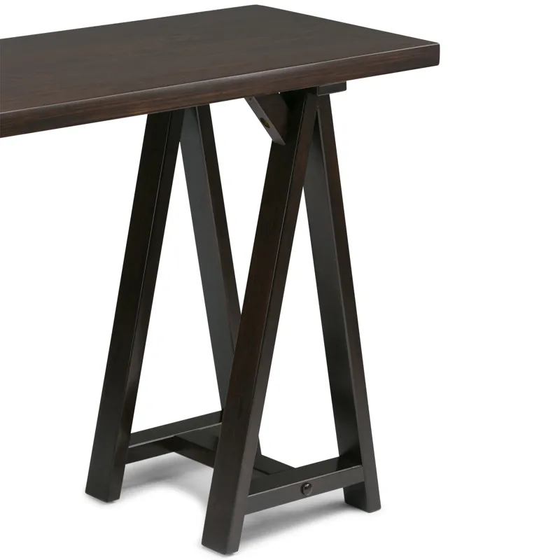 Sawhorse - Console Sofa Table - Dark Chestnut Brown