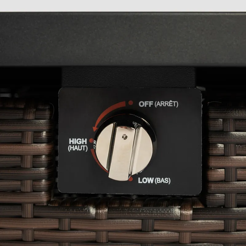 28\" Wicker Square Fire Pit Table - Black Brown