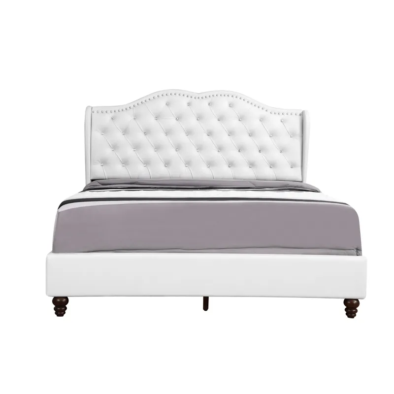 Joy - G1926-QB-UP Queen Upholstered Bed - White