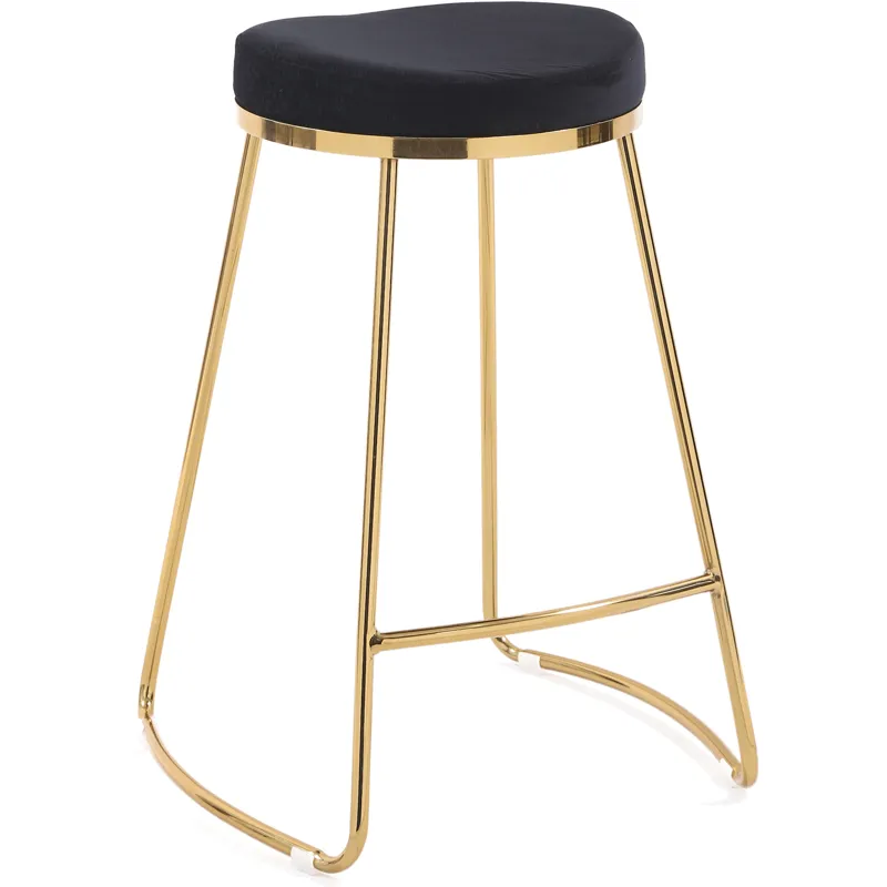 Jane - 26\" Mid-Century Modern Luxury Upholstered Stool - Black