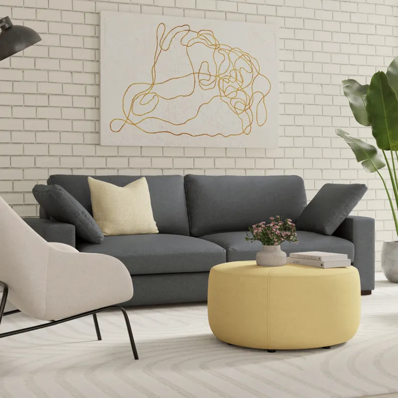 Charlie - 78\" Deep Seater Sofa - Pebble Gray