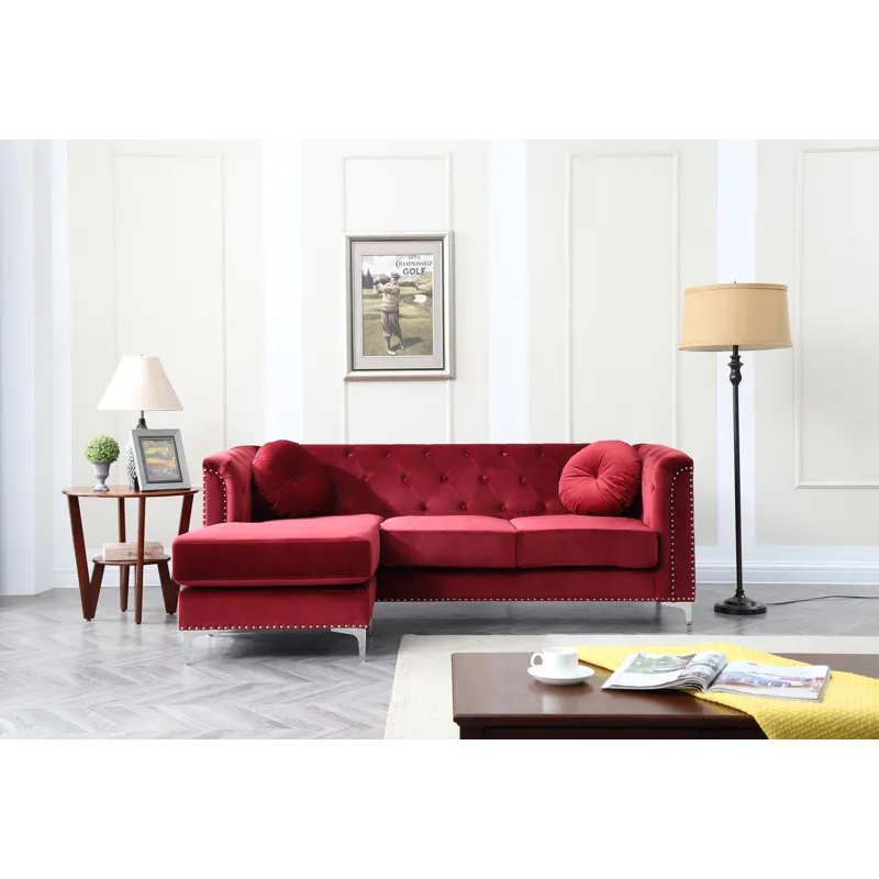 Pompano - G789B-SC Sofa Chaise (3 Boxes) - Burgundy