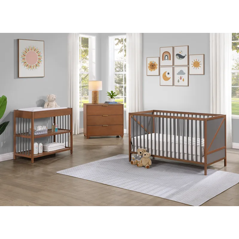 Pixie Zen - 3-in-1 Crib - Walnut/Charcoal