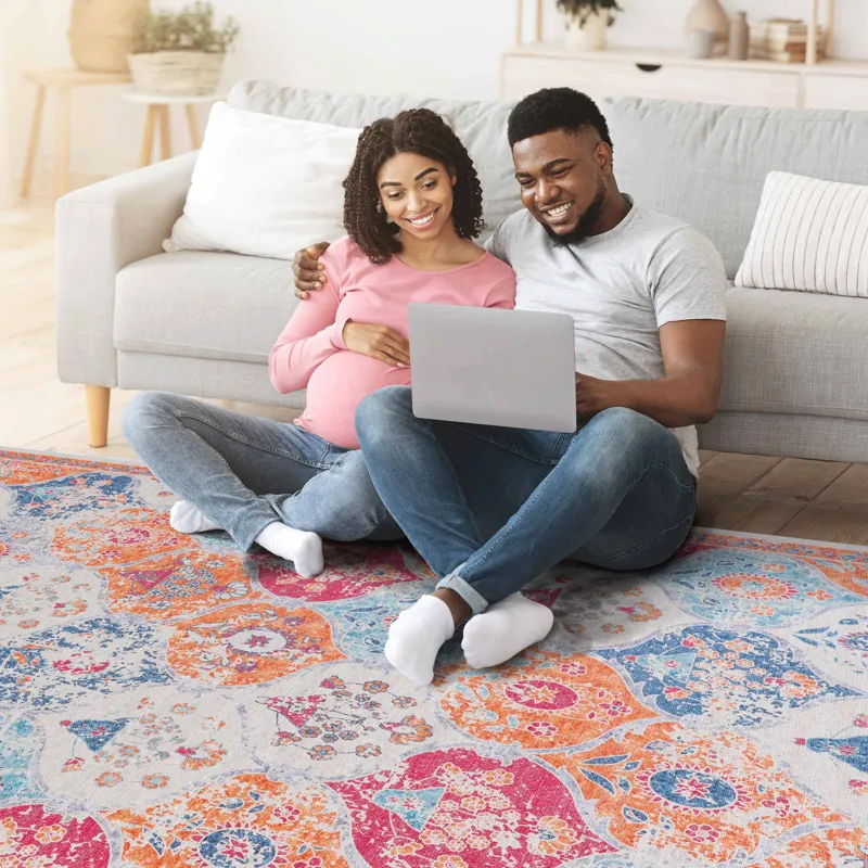 3\' x 5\' Area Rug, Washable Rug, Low-Pile, Non-Slip, Non-Shedding, Foldable, Kid & Pet Friendly Are