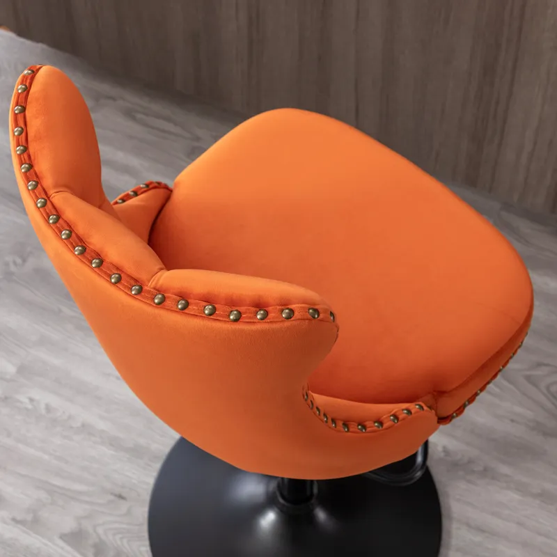 Swivel Velvet Barstools Adjusatble Seat Height, Modern Upholstered Bar Stools With Backs Comfortable