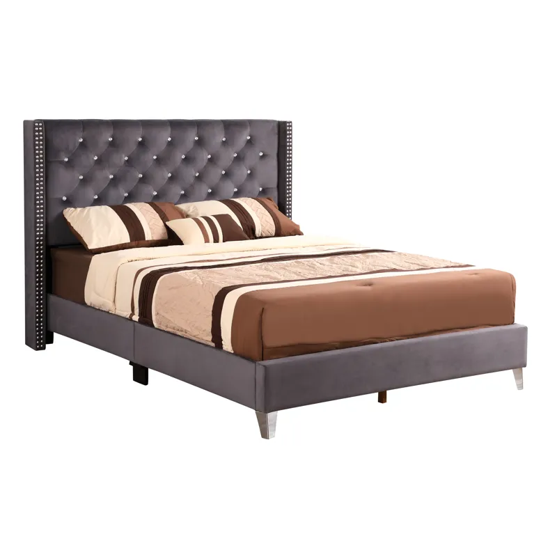 Julie - G1920-FB-UP Full Upholstered Bed - Gray
