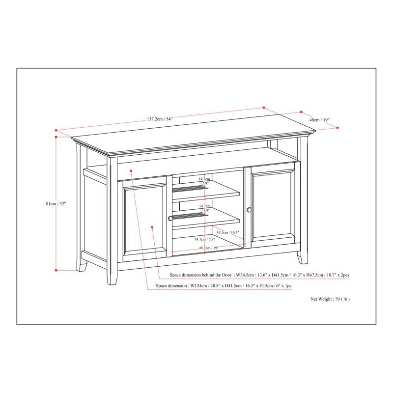 Amherst - TV Media Stand - Hickory Brown