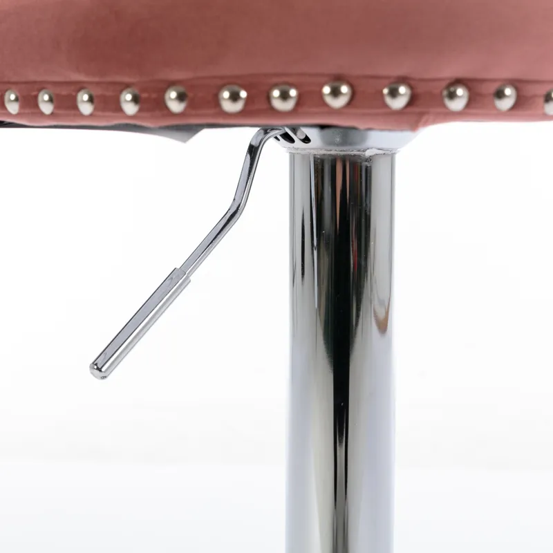 Swivel Velvet Barstools Adjusatble Seat Height From 25-33\", Modern Upholstered Chrome Base Bar Stoo